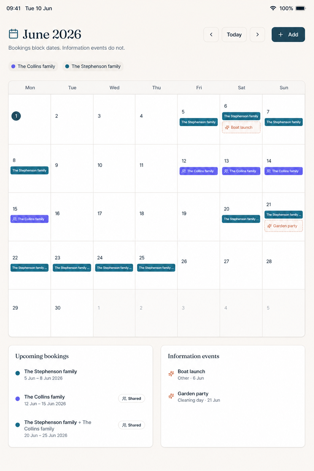 Calendar view